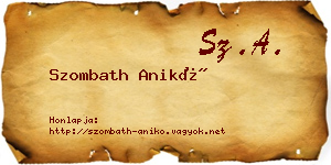 Szombath Anikó névjegykártya